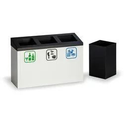Mülleimer für mülltrennung, 3x 9 l, Metall