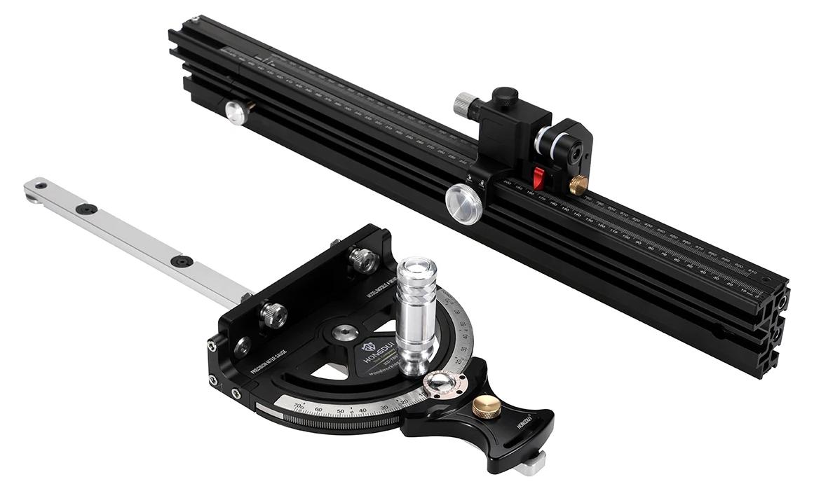 Gehrungslehre mit verlängertem Anschlag - HD-MG21 - 850 mm - 0-70° Winkeleinstellung - Aluminiumlegierung - Für Tischkreissäge und Frästisch - Holzbearbeitung