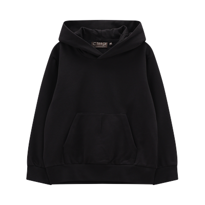 Kapuzenpullover CMP "KID SWEAT FIX HOOD", Jungen, Gr. 128, schwarz (nero), Obermaterial: 80% Baumwolle, 20% Polyester, Pullover Kapuzenpullover, Weiche Baumwollqualität, Kapuze mit Schutzfunktion, Kängurutasche