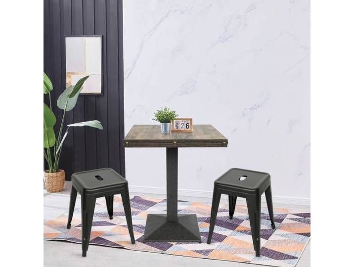 OHMG--Table Carrée De Style Vintage Européen Capacité De Charge Maximale De 120 Kg Hauteur 75 (sans Chaises) Table D'APPOINT