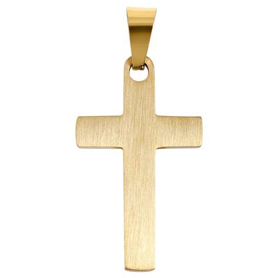 Kettenanhänger ADELIA´S "Anhänger – Kreuz Kreuzanhänger aus Edelstahl", gold, Schmuckanhänger, Damen, Edelstahl, Kettenanhänger, Ideal als Geschenk zum Jubiläum