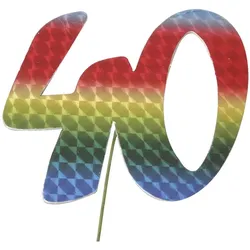 5x Paper Style Jubiläumszahl 40 bunt
