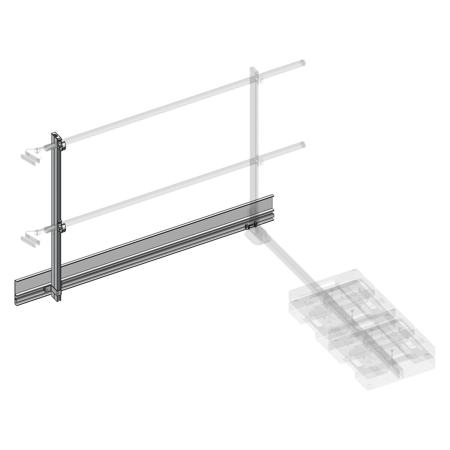 Munk Fussleiste für Ausstiegsgeländer seitlich 2000 mm mit Ballast (Anlegeleiter, 200 cm) (060962)