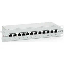 equip Patchpanel 12x 1HE, Server Zubehör, Grau