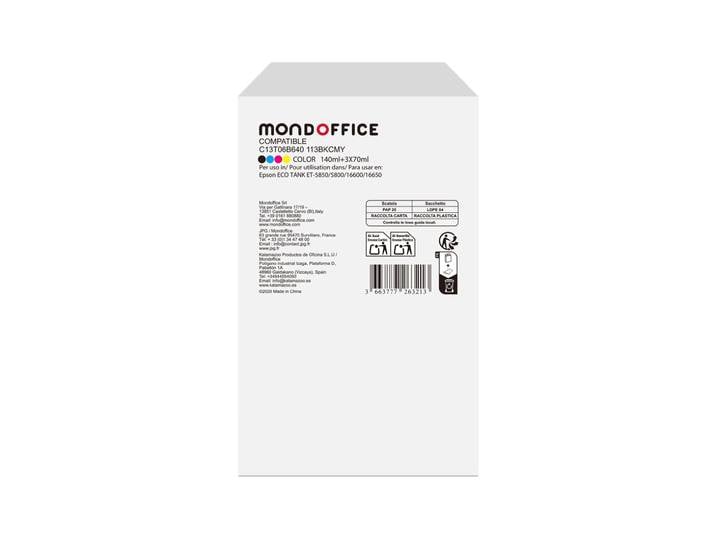 MONDOFFICE Recharge d'encre compatible EPSON 113 - Pack de 4 (Noir, Cyan, Magenta, Jaune)