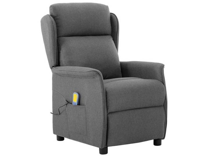 vidaXL Massagesessel, Massagesessel mit Kissen Hellgrau 93,5 x 67,5 x 101,5 cm Stoff