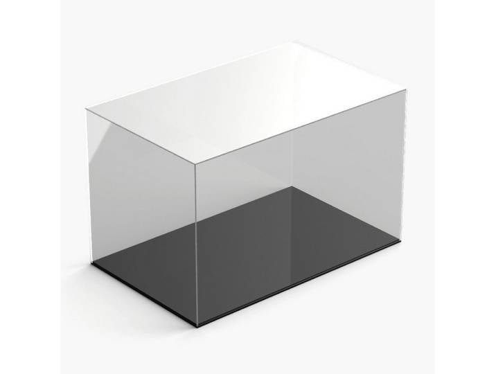 Hansen Werbetechnik Vitrine Vitrine / Schaukasten Acryl rechteckig mit schwarzem Boden (2-St)