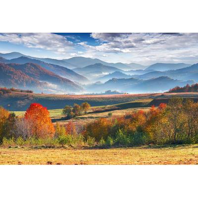 Fototapete PAPERMOON "Landschaft", bunt, B:3,5m L:2,6m, Vlies, Tapeten