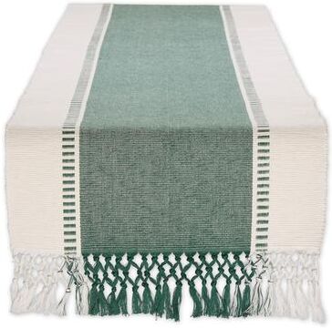 "DII Striped Fringe Ribbed Table Runner 13x72"""