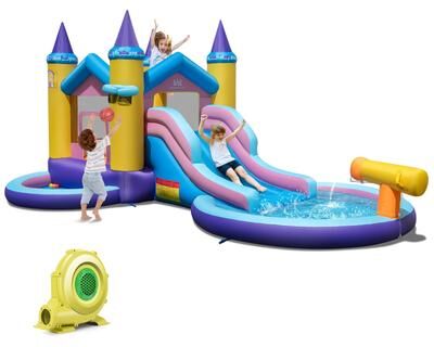 Inflatable Water Slide Ocean Bounce House Water Park w/ Blower