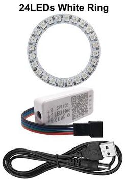 Uplifted Finds WS2812B Addressable RGB LED Pixel Ring Kit 24 Leds White Kit