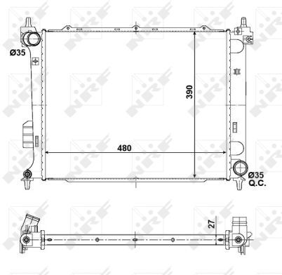 Nrf Kühler, Motorkühlung 56057 Für Hyundai