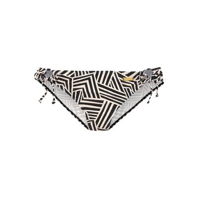 Bikini-Hose LASCANA "Cleo", Damen, Gr. 36, N-Gr, beige (schwarz, creme), Recycling-Polyamid, bedruckt, Badehosen Bikini-Hose, mit geometrischem Druck