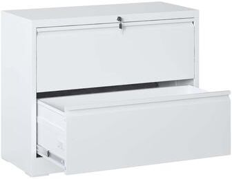 Ostweer Modern Filing Cabinet, Lockable File Cabinet Lateral Filing Cabinet with 2 Drawers, for Home Office, White