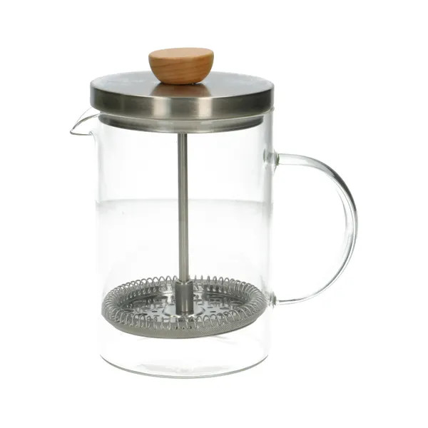 Dille & Kamille French press van roestvrijstaal voor thee en koffie, 600 ml