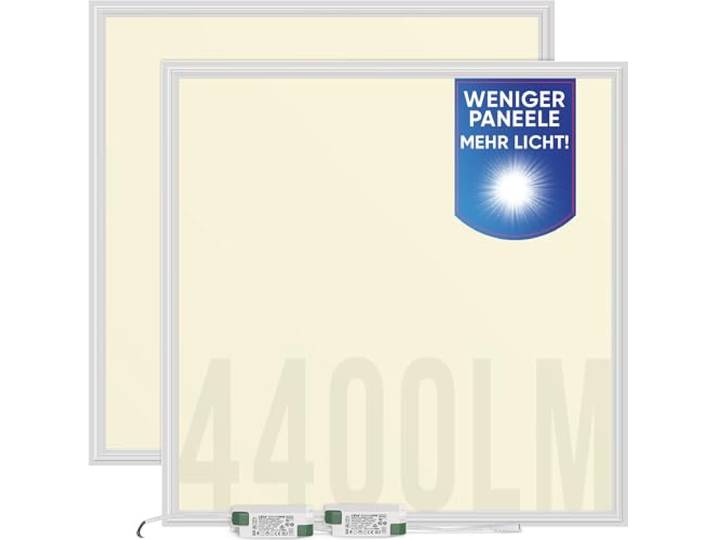 LECOM 2x LED Panel 62x62 Warmweiß 3000K 4400lm Helle Flache Rasterleuchte