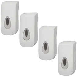 4 PlastiQline Seifenspender - 900 ml - Kunststoff - weiß - Wandspender - clear