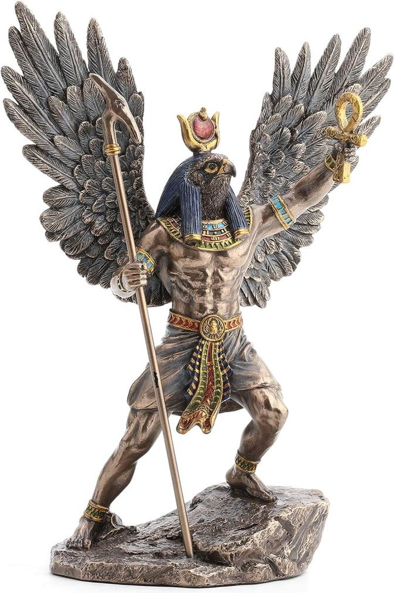 Veronese Design - Ra de oud-Egyptische Zonnegod - Gebronsd beeld - H x B x D: 27 x 20 x 10 cm