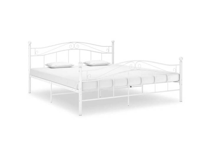 SALE 2025 Structure/Cadre de lit - Lit 2 personnes - Blanc Métal 180x200 cm 22.9 Kg 8680