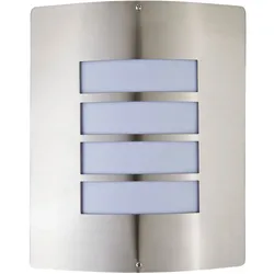 Außen Wandlampe Edelstahl Wandleuchte Fassadenbeleuchtung Hauswandleuchte, 1x E27, 22 x 28,2 x 9 cm