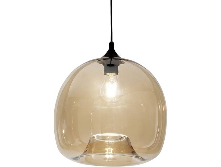 Designer-Pendellampe Giberti Luce Elisa XL Glas amber D: 31 cm, E27
