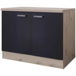 Spülenunterschrank Anthrazit/Eiche