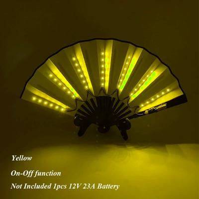 Inspire Essentials LED Neon Folding Fan Light Up Party Hand Fan For Events And Festivals 10