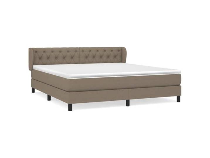 PUGYNBK Boxspringbett mit Taschenfederkern, Taupe, 160 x 200 cm Verstellbares Kopfteil, mittlere Festigkeit, atmungsaktive Polsterung, inklusive Handbuch