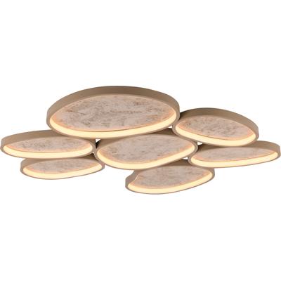 JUST LIGHT LED Deckenleuchte "MOONBRAKER", beige (sand), 1, H: 6,5cm, 1 Stk., Leuchten, Dimmbar, Memoryfunktion, 3000K Leuchtmittel, LED Deckenleuchte