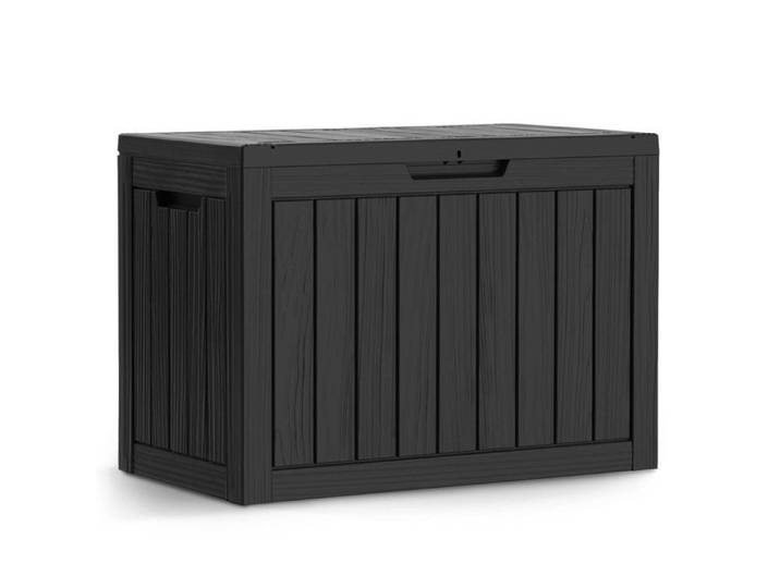 Coffre de jardin imperméable 170L boîte de rangement extérieur balcon terrasse plastique polypropylène noir