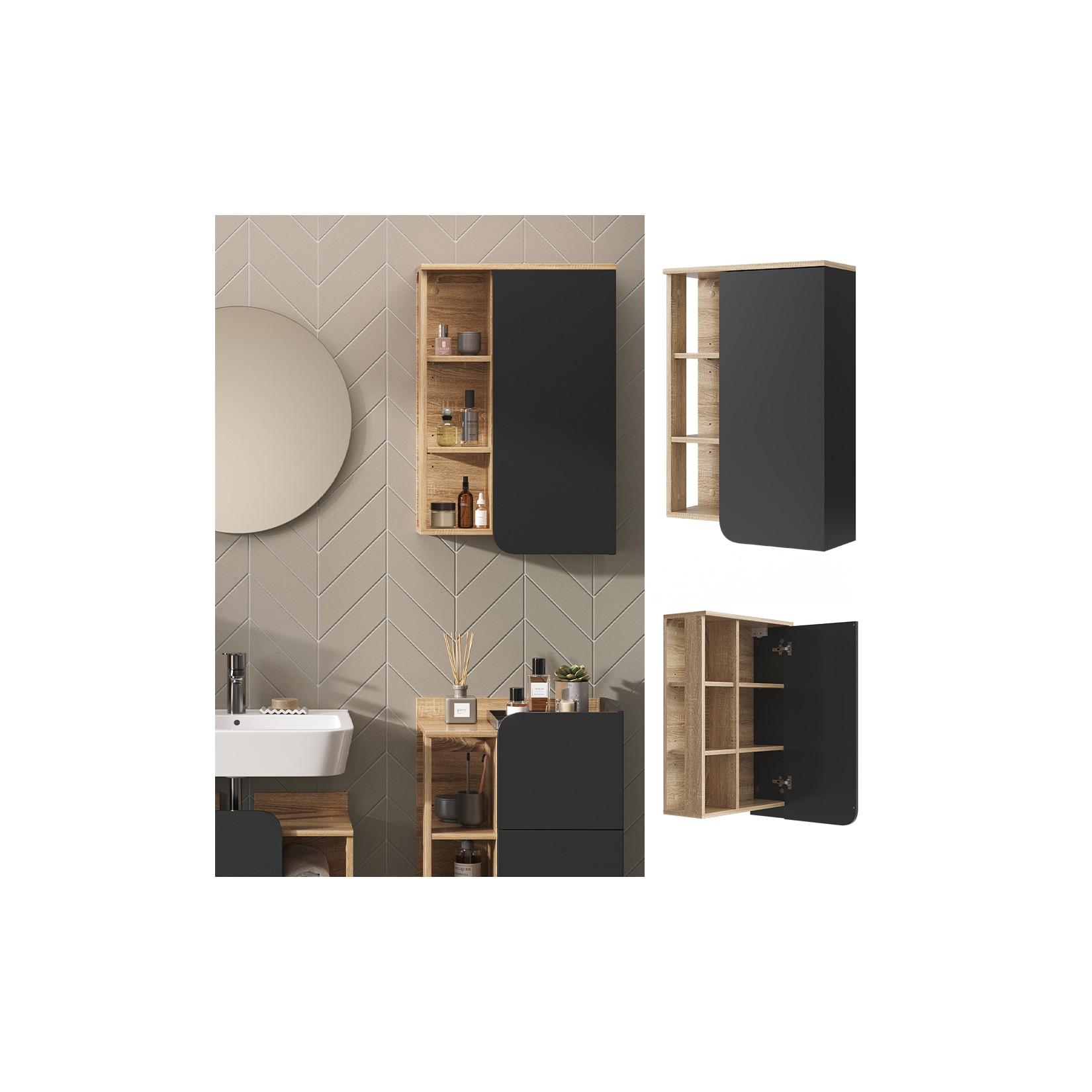 Vicco Hängeschrank Karen Sonoma Anthrazit 50 x 75 cm Tür offene Fächer