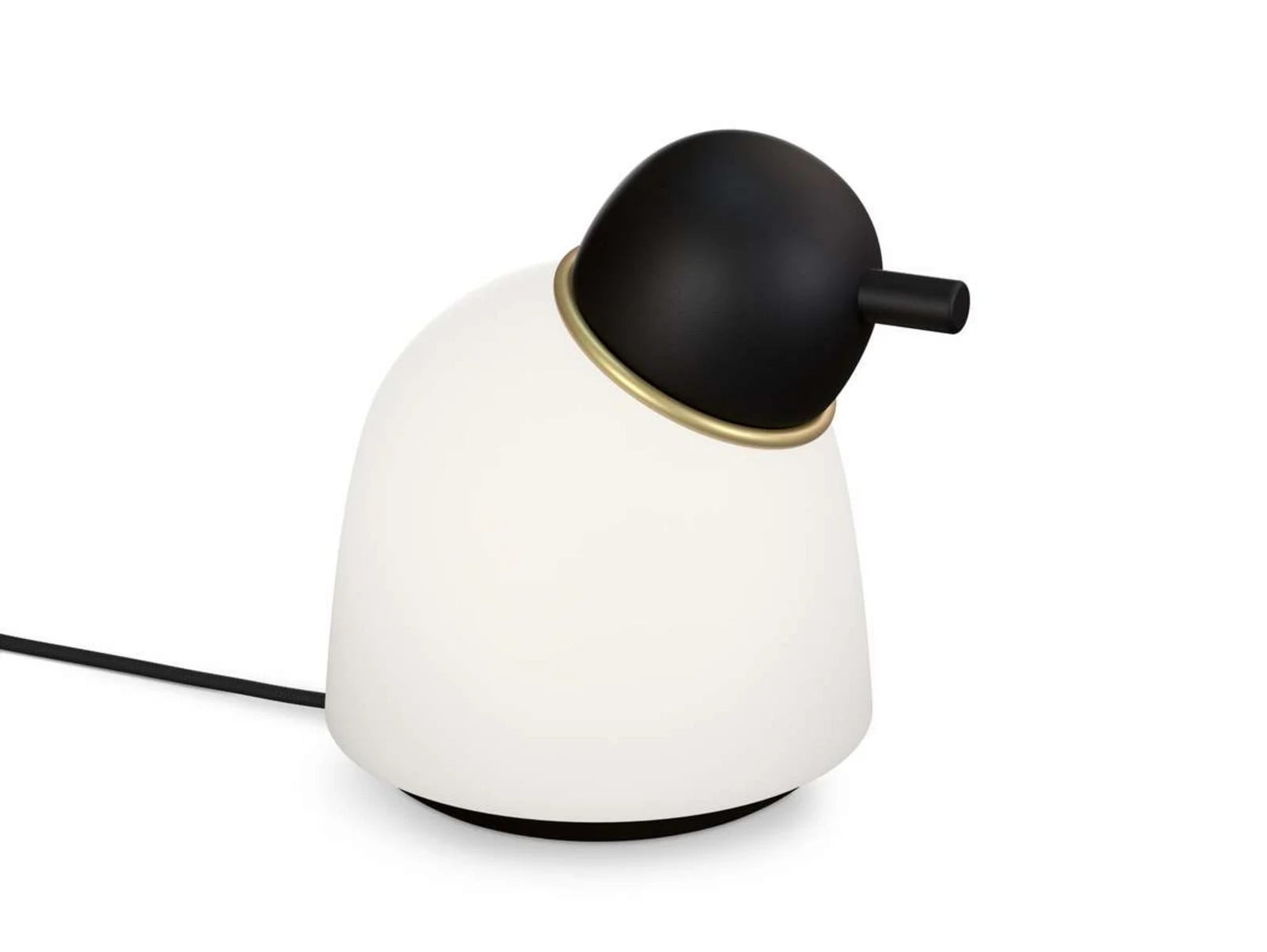 Belid Bird Tafellamp Black/Brass/Opal - H 21,5 cm - Metaal