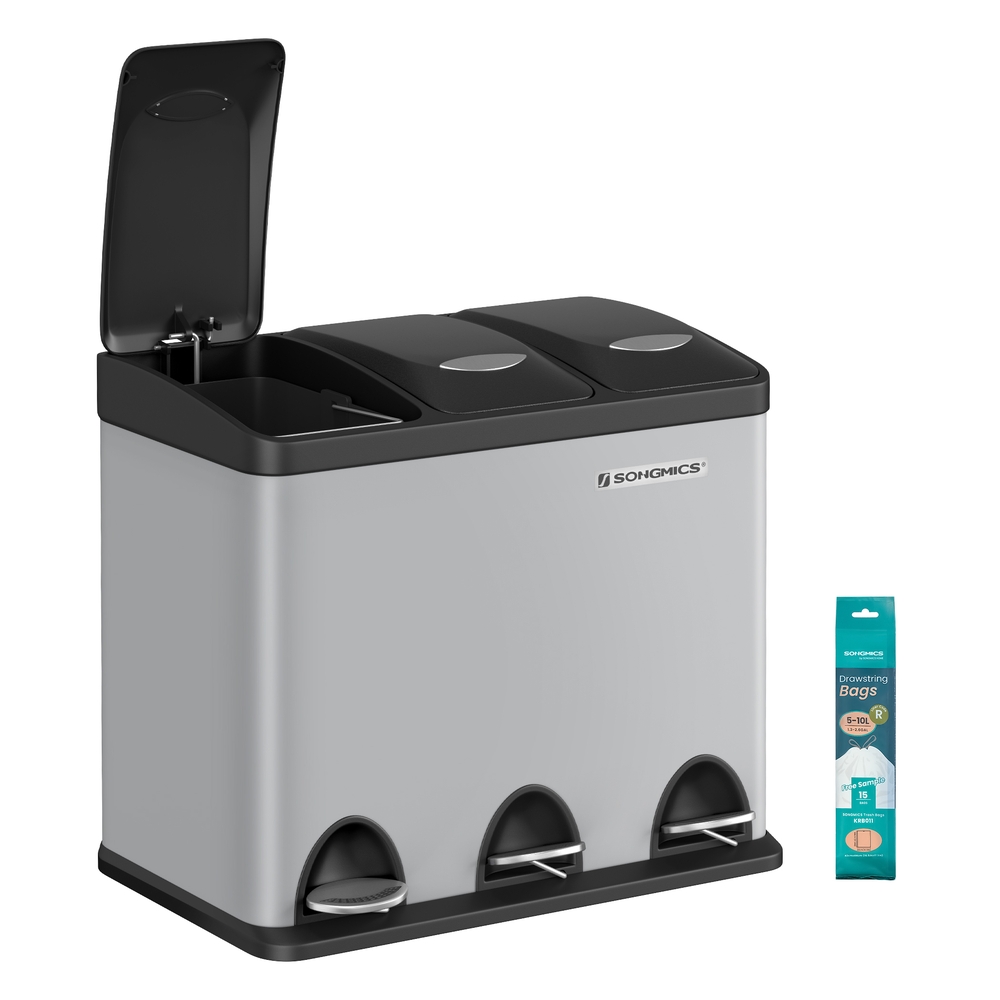 SONGMICS Mülleimer Küche 3 x 8 Liter LTB024G01