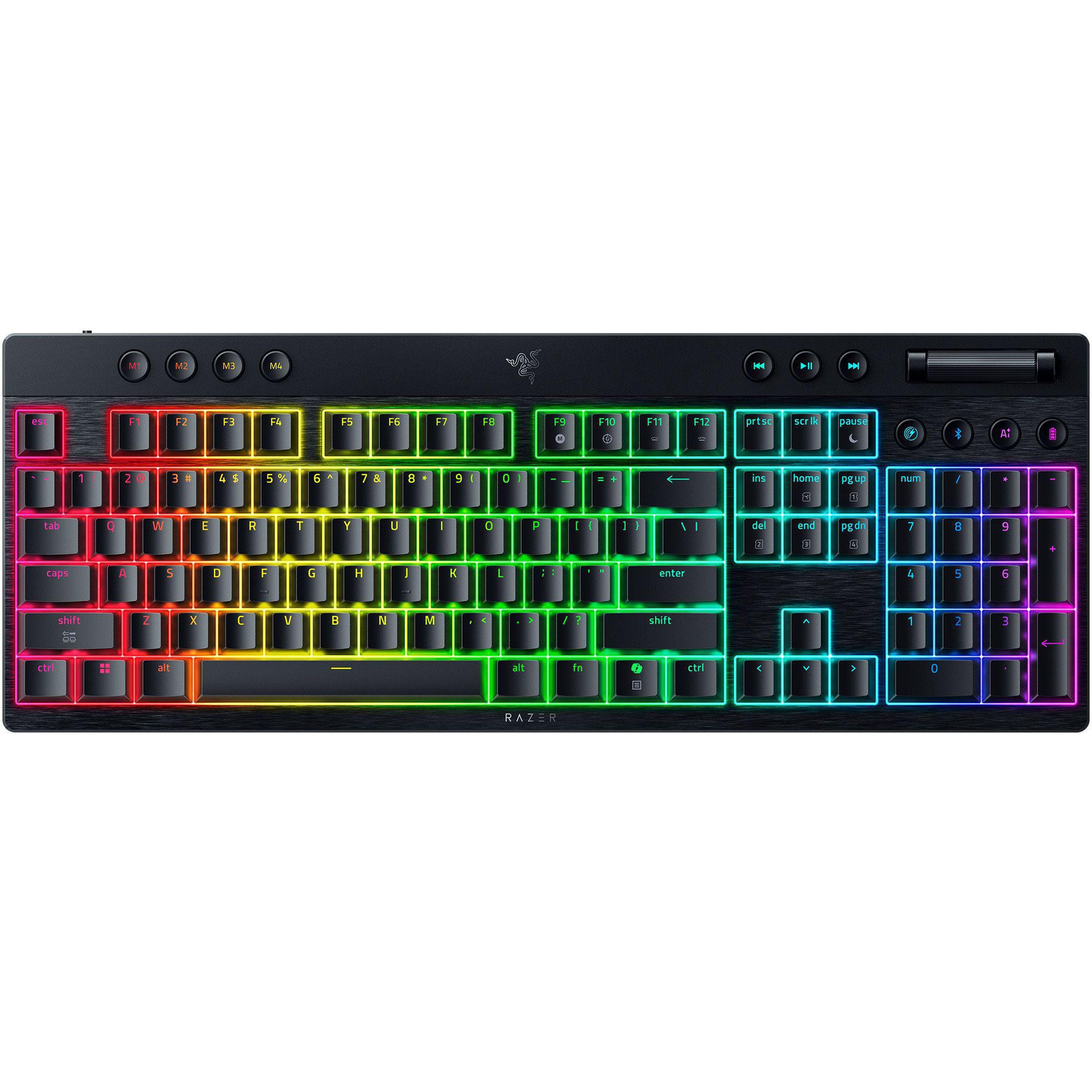 RAZER BlackWidow V4 Low Profile HyperSpeed - Mechanische Low Profile Orange-Tactile-Switches, 2.4Ghz, Bluetooth, USB-C RZ03-05271100-R3G1