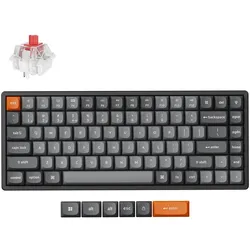 Keychron K2 Max QMK (DE, Kabelgebunden, Kabellos), Tastatur, Grau, Schwarz