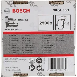 Bosch Senkkopf-Stift SK64 25G, 1,6 mm, 25 mm, verzinkt - 2608200506