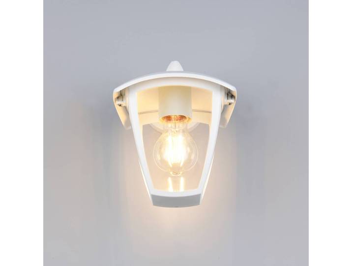 Trio Lighting Außenwandleuchte VENTA, dimmbar, weiß / opal, Aluminium, Laternenform