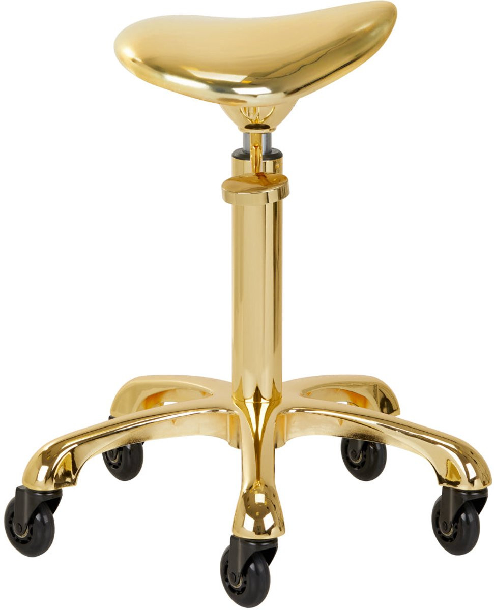 Gabbiano Kapperskruk Fine Gold – Luxe Zadelkruk van Eco Leder – Hoogte Verstelbaar: 54-74 cm – Goud