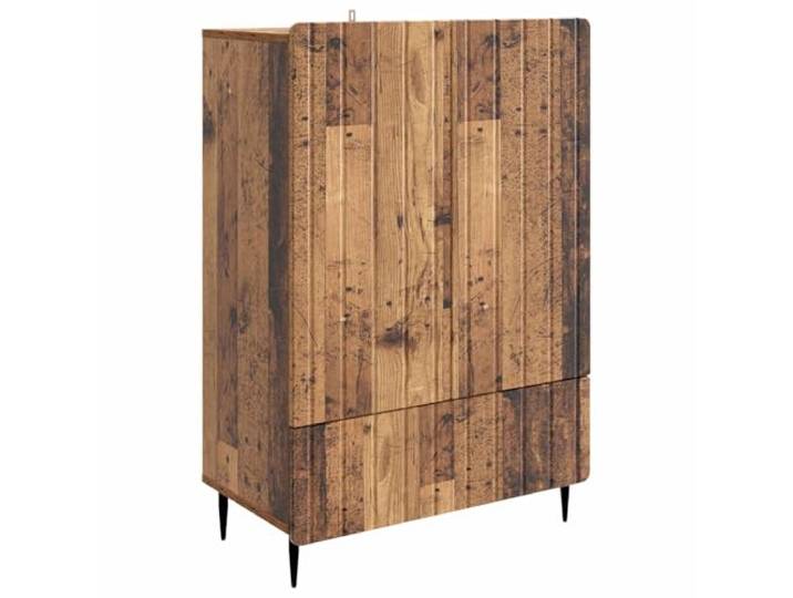 TEKGHUT Sideboard Altholz 66 x 34,5 x 97 cm Holzwerkstoff Minimalistisches Design, klare Linien, Regale, Schubladen, 90°-Pendeltüren, Eisenbeine, Esszimmer, Wohnzimmer