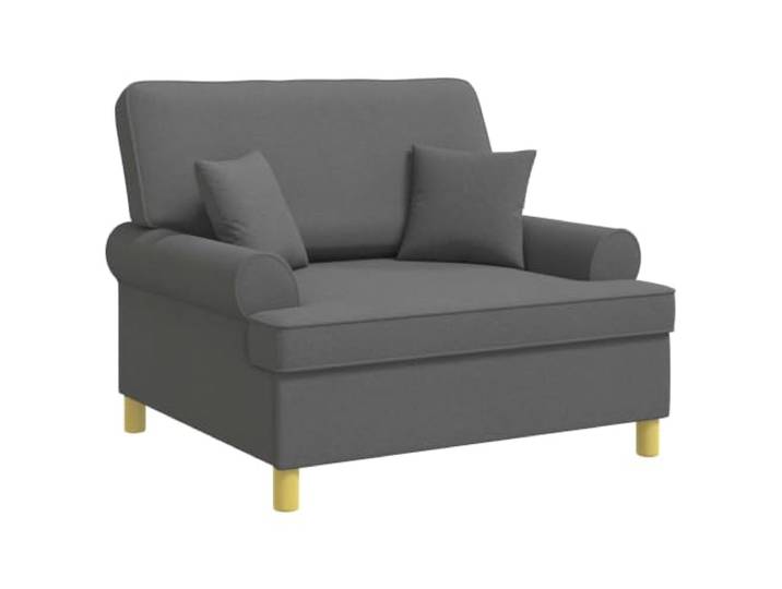 KDVXBCQJH Sessel mit Kissen Dunkelgrau Polstersessel für Wohnzimmer Bequemer Stoffsessel mit Schaumstoffpolsterung und zwei Kissen für entspannte Stunden im Wohnzimmer oder Schlafzimmer.