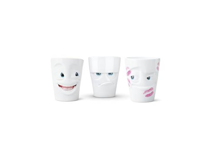 Henkelbecher Set 3-tlg. 350 ml Movie Edition Witzig Grummelig Geküsst