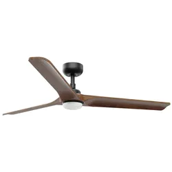 faro barcelona HEYWOOD L LED-Ventilator schwarz/dunkles Holz DC