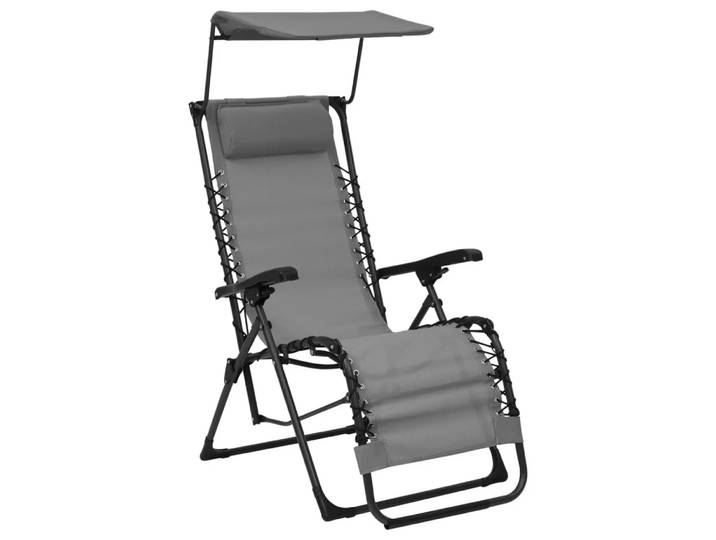 VidaXL - Liegestuhl, One Size, Grau