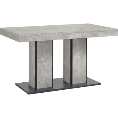 Esstisch HELA "ROSE", grau (betonoptik, anthrazit), B:140cm H:76cm T:80cm, Tische, Esstisch, Auszugsfunktion, Breite 140-180 cm