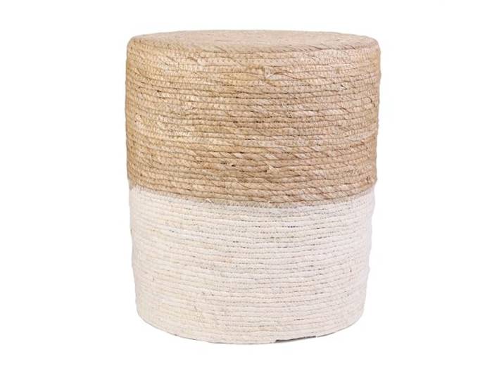 HOME DECO FACTORY Pouf Décoratif Tendance Touche Naturelle Assise Bleu Polyester bois et jonc\, pouf décoratif\, design tendance\, touche naturelle\, salon ou chambre\, 35x35x41 cm\, bleu