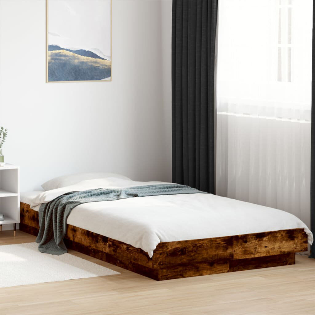 Latitude Run Bormann Bed Frame Smoked Oak 100 x 200 cm