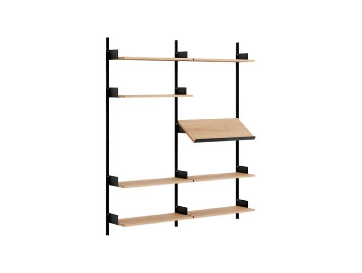 Modulers Design Wandregal „New Works Living“ Eiche / Schwarz