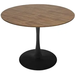 Oviala Business Runder Esstisch für 4 Personen, T100 cm, dunkles Holz