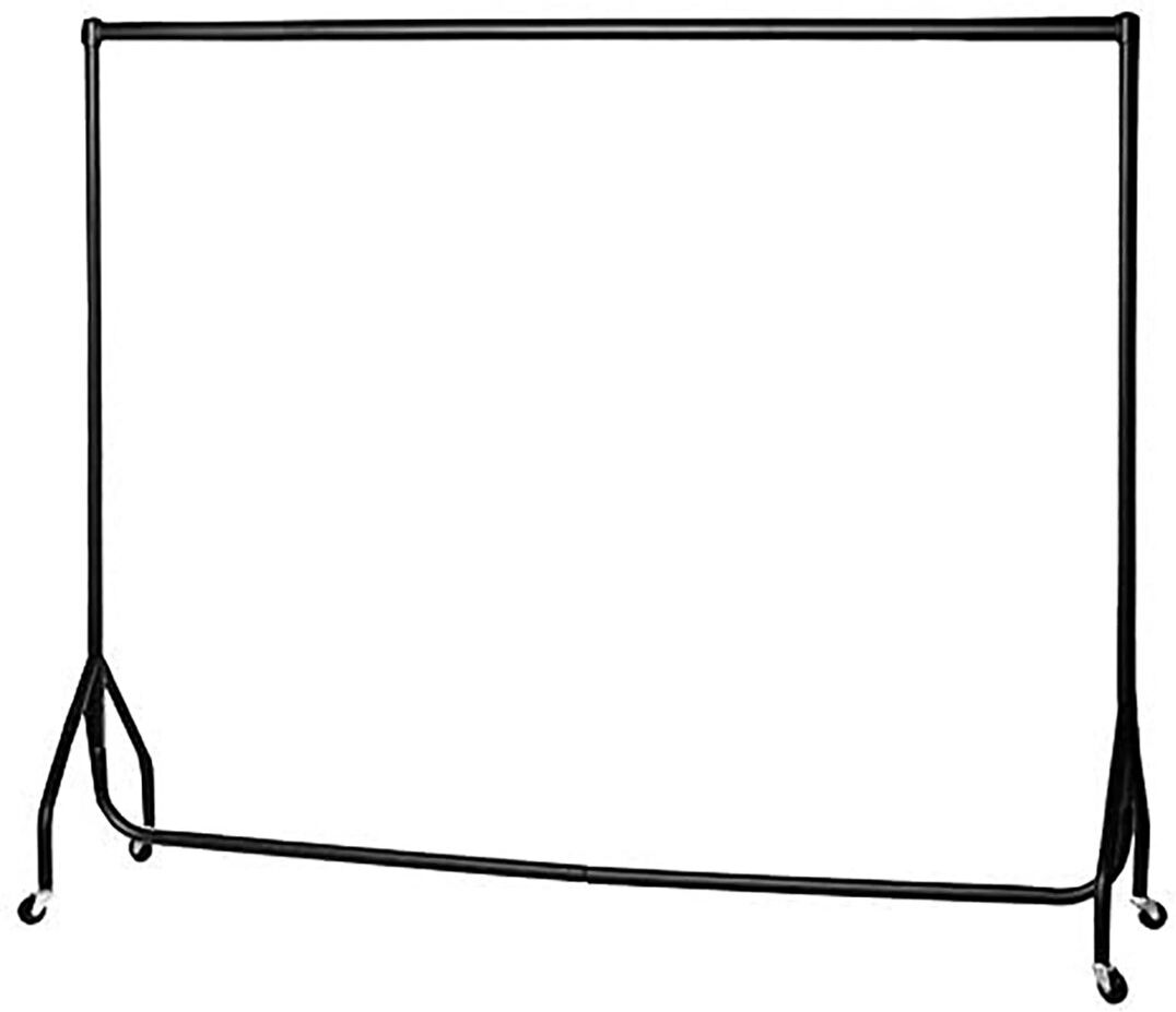 Rebrilliant 180cm Long x 150cm Tall Heavy Duty Rolling Clothes Rail Garment Storage Rack Black Black