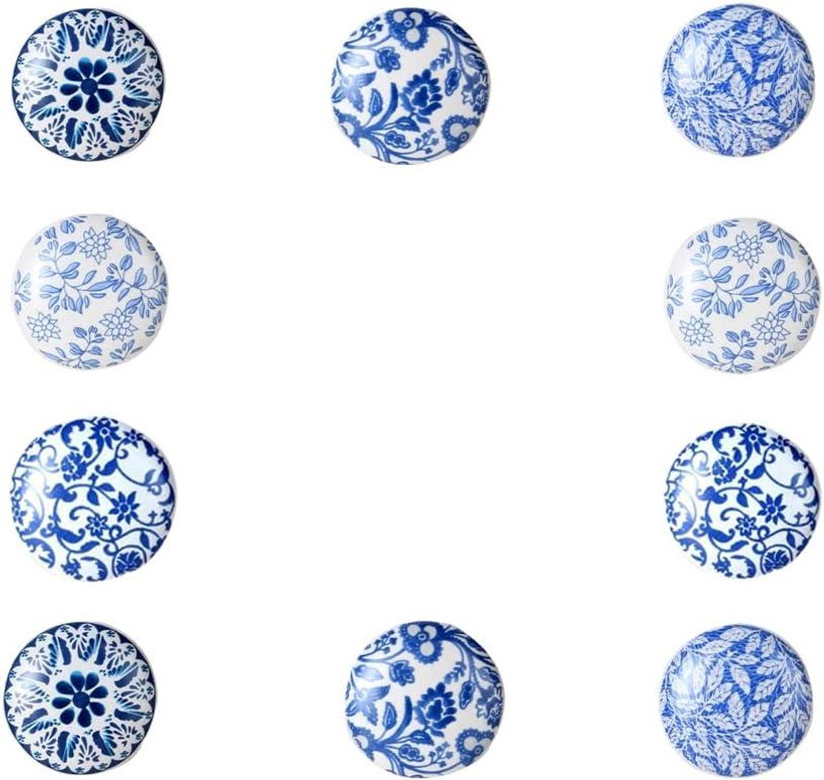 Blauwe handgemaakte keramische ladeknop met vintage design, 39 cm diameter
